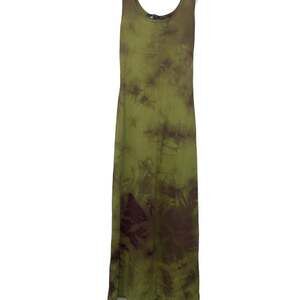 Vintage Y2K les astuces dress Olive Green & Brown Tie-Dye Dress, Sleeveless